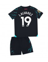 Manchester City Julian Alvarez #19 Kolmaspaita Lasten 2023-24 Lyhythihainen (+ shortsit)